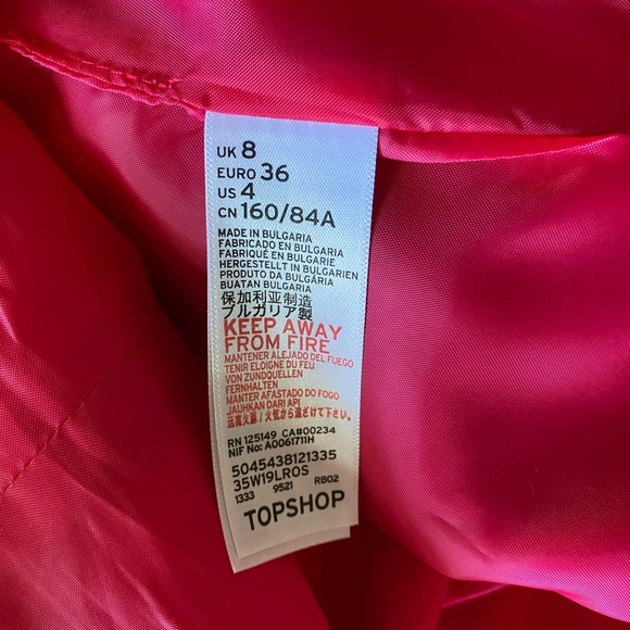 🎀 Barbiecore TopShop Hot Pink Front Cross Mini Dress size 4 💕 - Picture 12 of 14